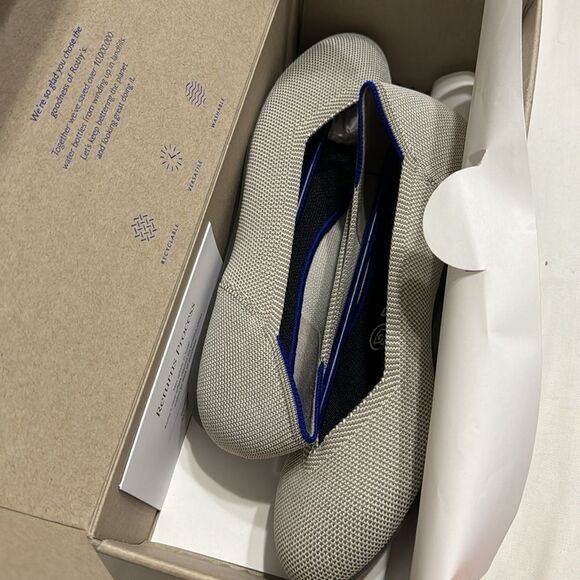 New Rothy’s Flax Birdseye Round Toe Flat - size W7.5 - Picture 4 of 4